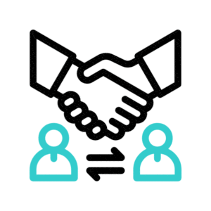 Handshake-Symbol, das eine Partnerschaft oder Vereinbarung darstellt.
